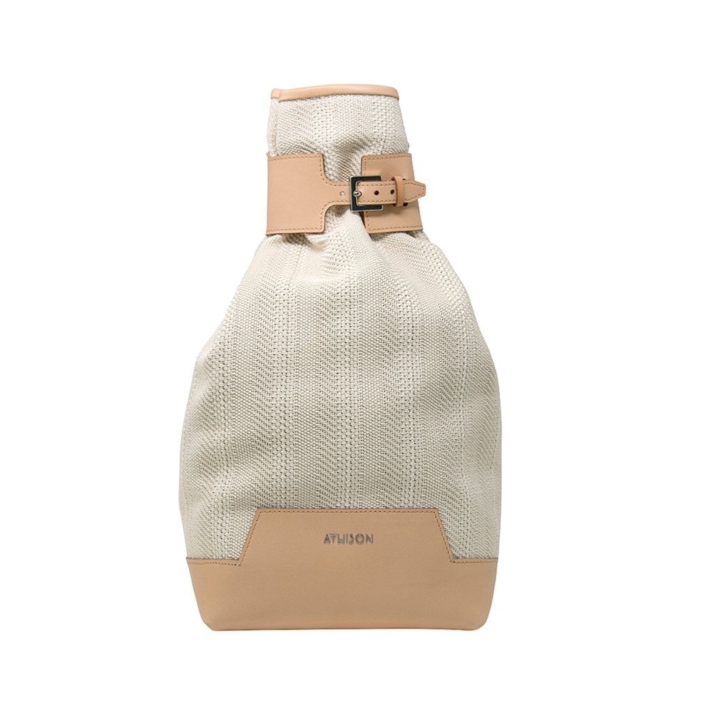 Cream and Tan Women's Bag